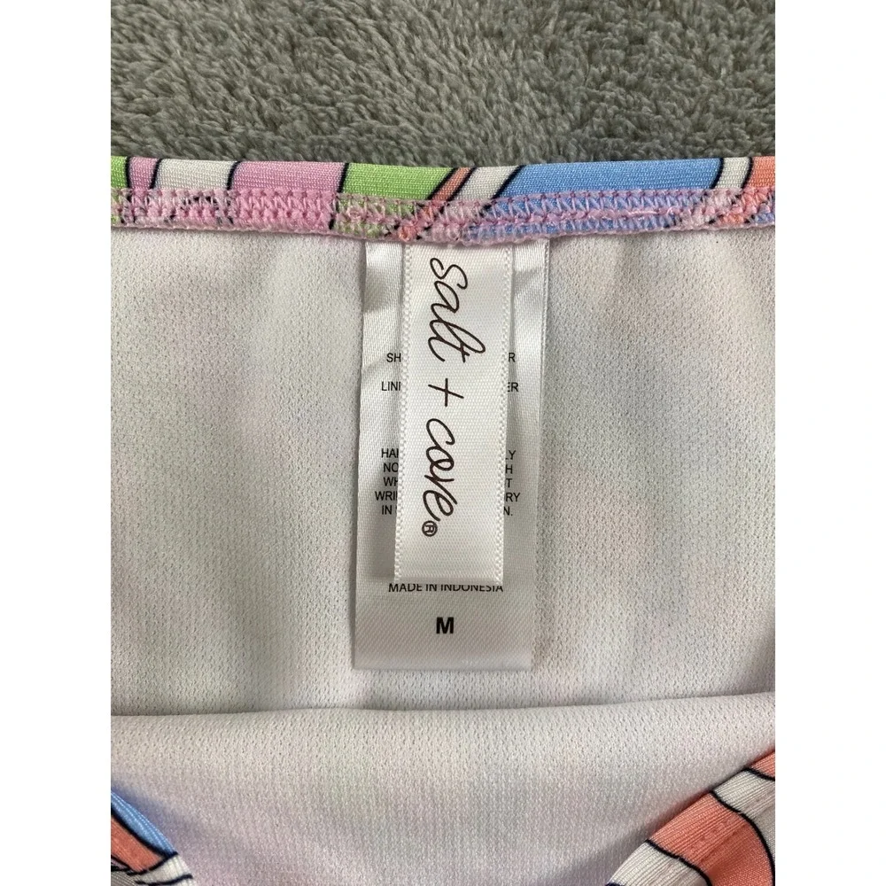 Salt + Cove Womens High Waist Bikini‎ Bottoms Psychedelic Swirl Multi Color Sz M